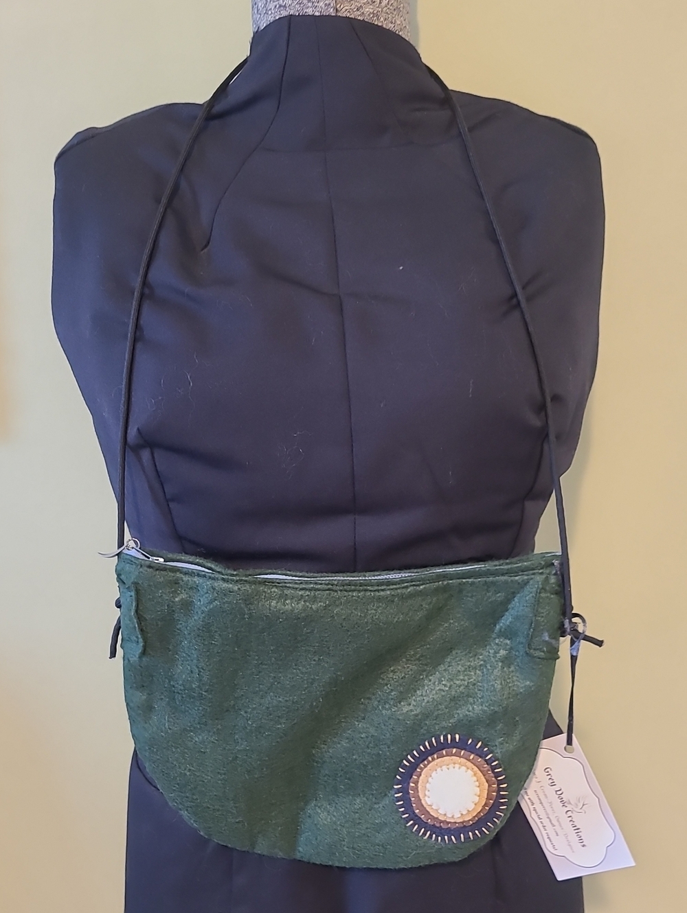 Green Crossbody Sushi Shoulder Bag Handmade By Grey Dove Creations